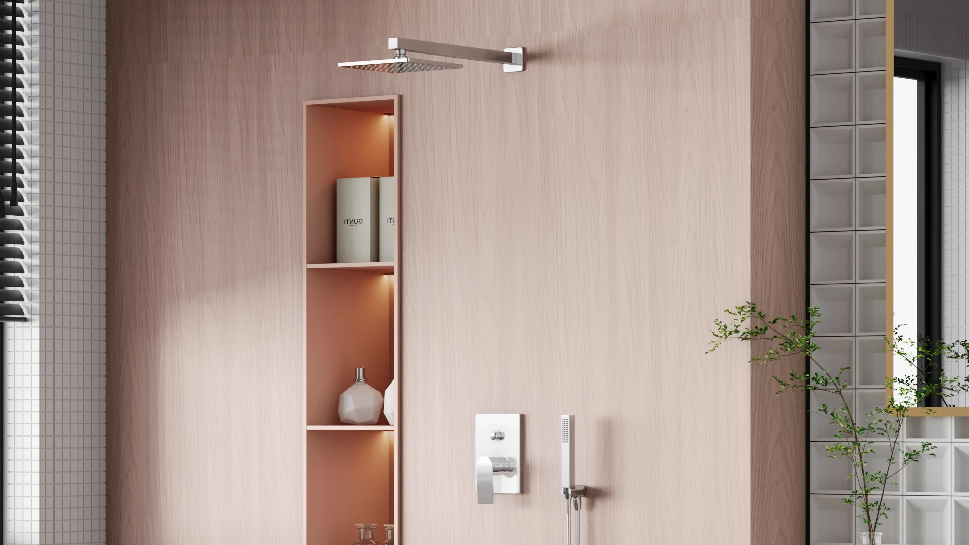 PHANTOM Single lever concealed shower mixer - Crystal Crome lifestyle image