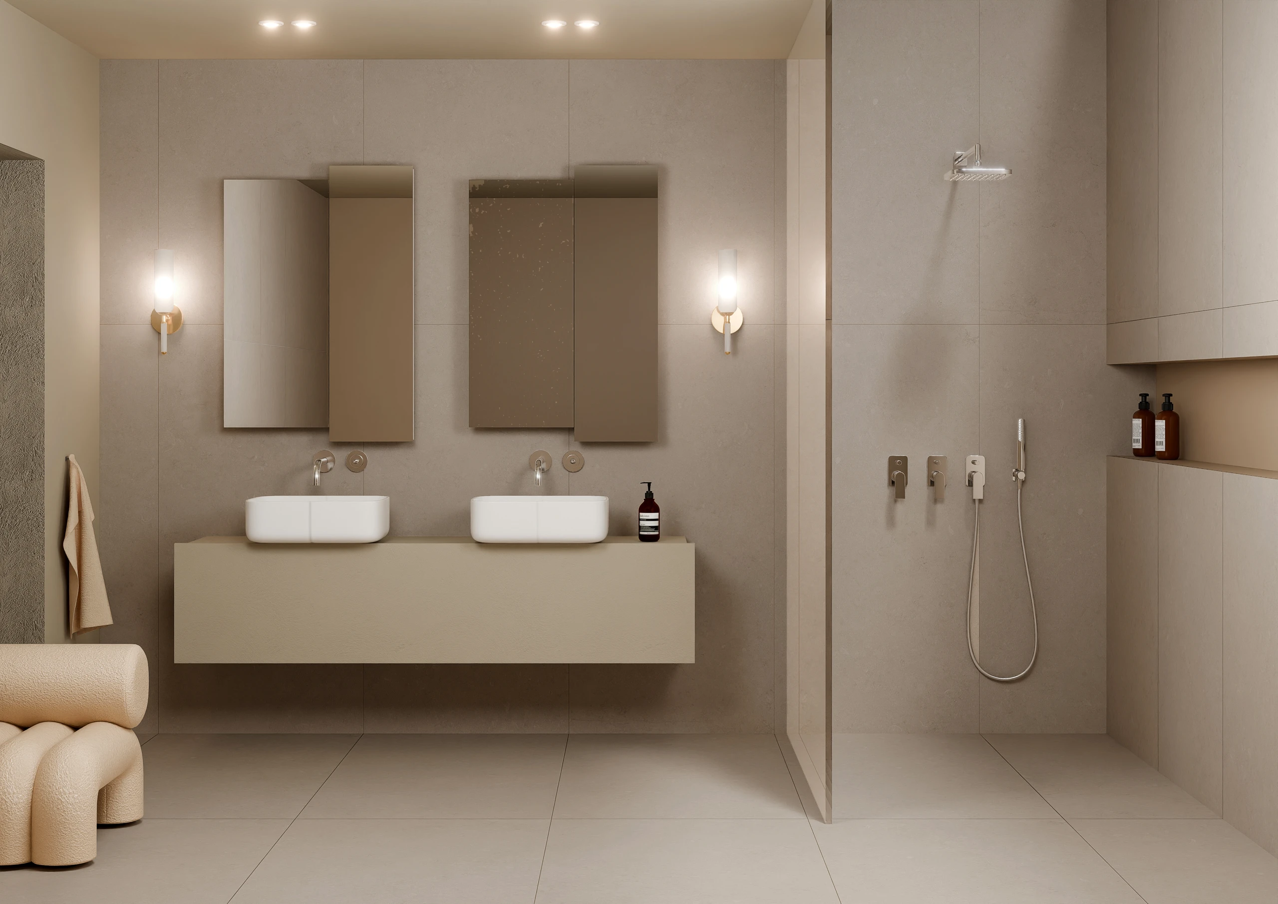 Arkety Sand - Matt Stone ceramic tiles by Sez Industries