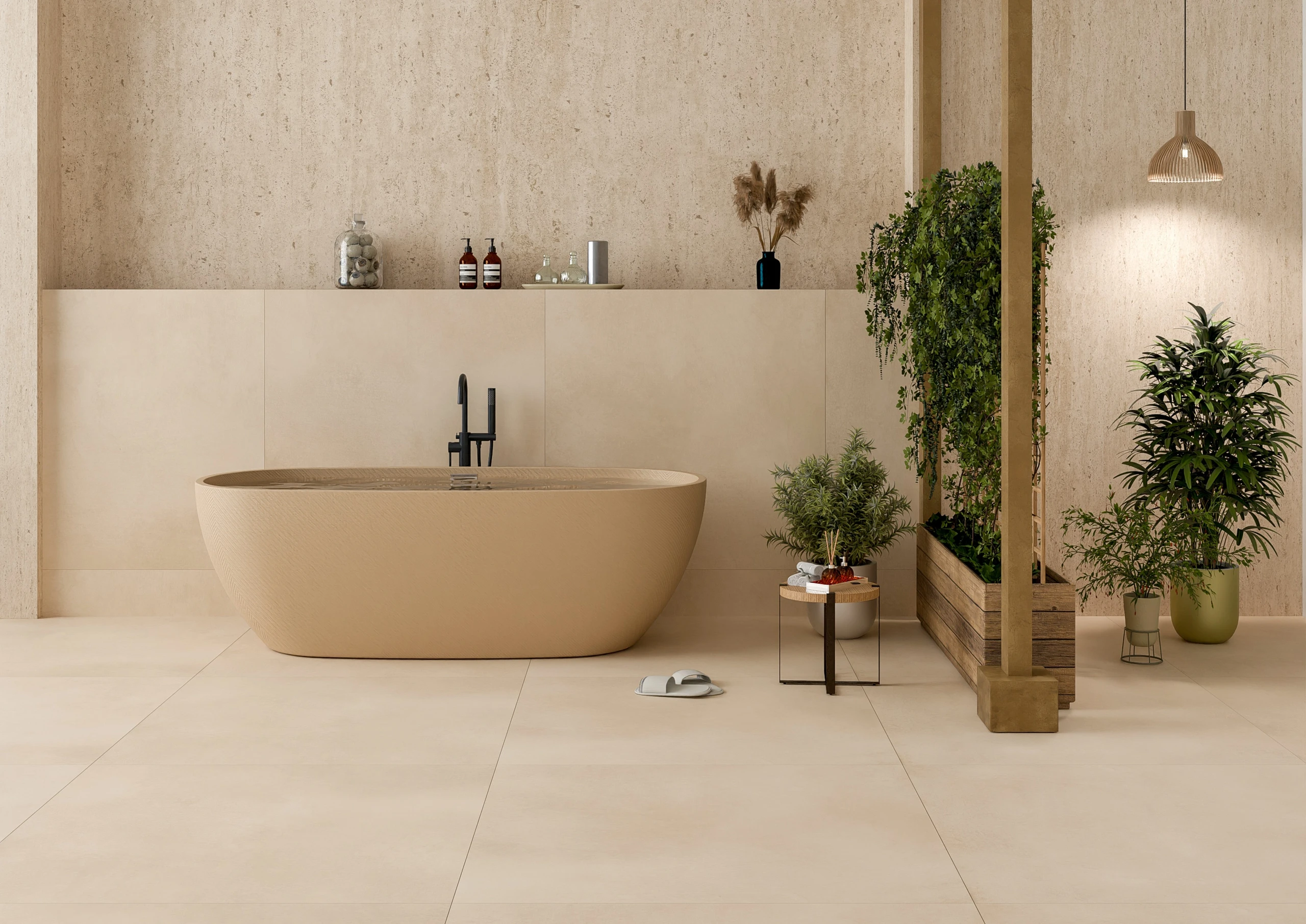 Jupiter Crema - Matt Concrete ceramic tiles by Sez Industries
