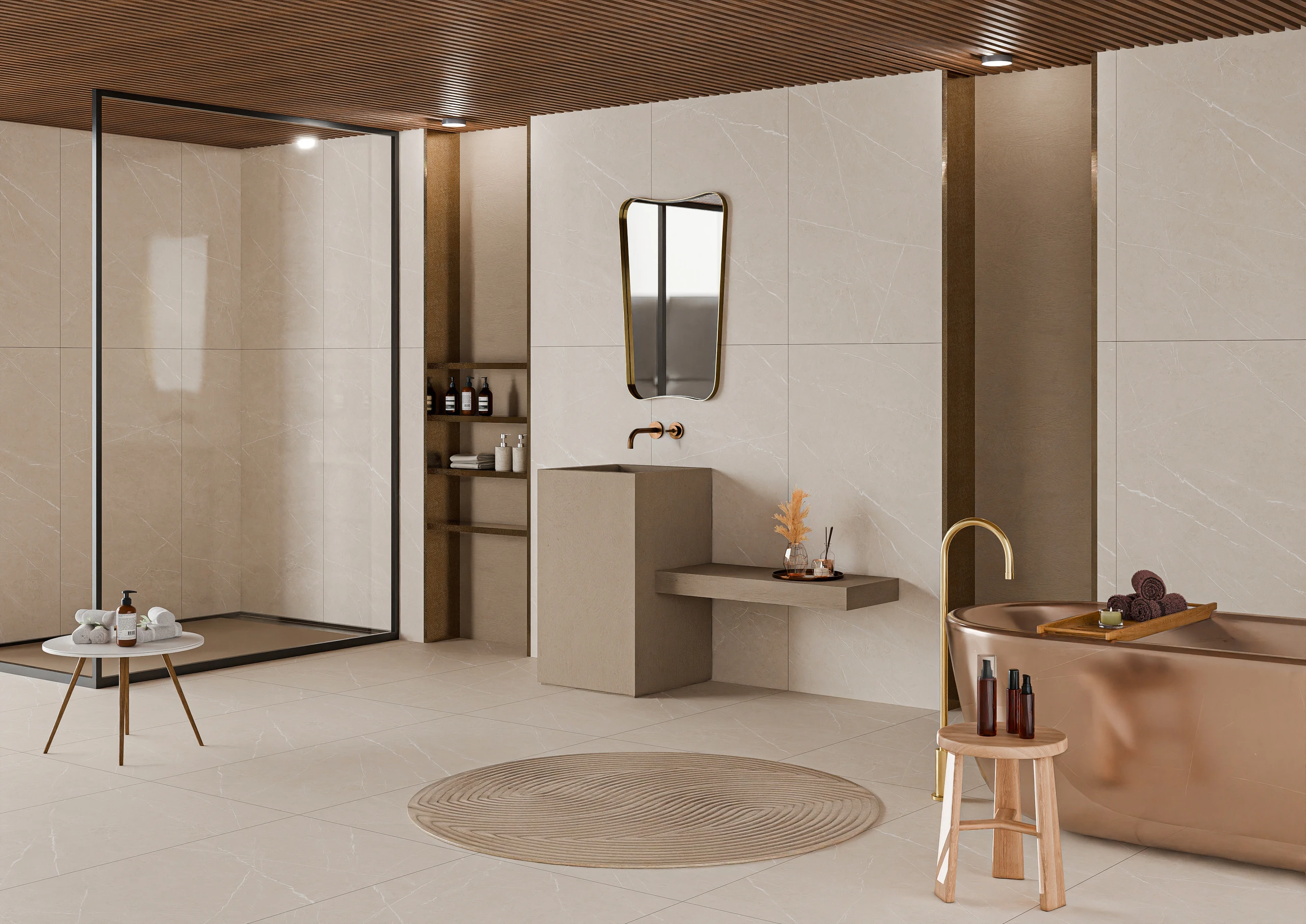 Eternal Cream - Matt,Glossy,Carving Stone ceramic tiles by Sez Industries